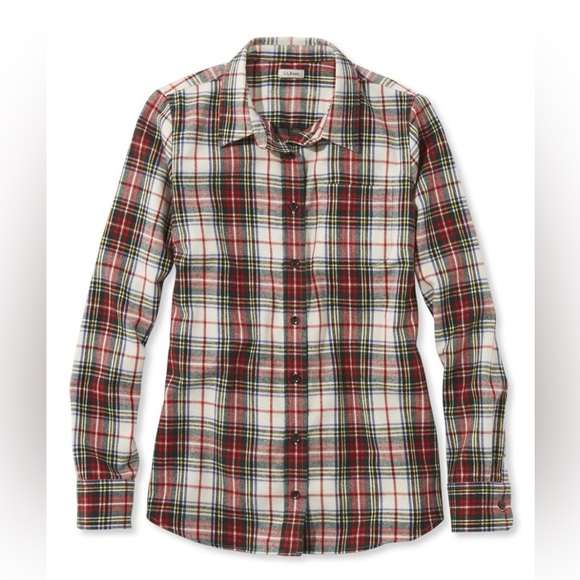 L.L. Bean Women’s Slightly Fitted Tartan Plaid Flannel Button Down Shirt - Picture 1 of 8
